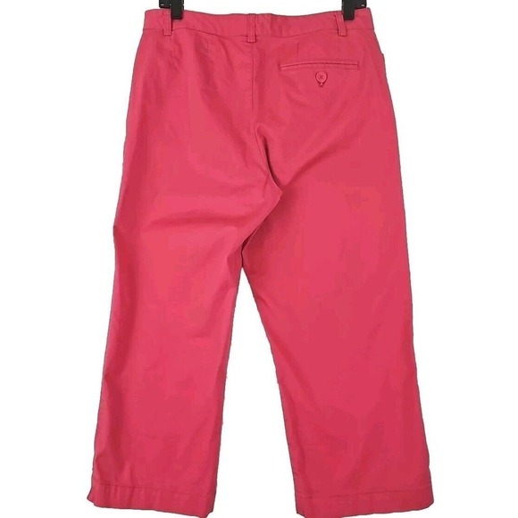 Havana Jacks Cafe ~Woman Size 10~ Coral Pink Straight Rayon High Rise Crop Pants - Picture 3 of 9